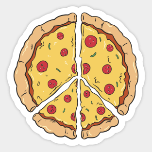 Peace Of Pizza Italian Food Lover Design Sticker